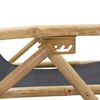 vidaXL Reclining Relaxing Chair Dark Grey Bamboo and Fabric