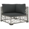 vidaXL 10 Piece Garden Lounge Set with Cushions Poly Rattan Grey