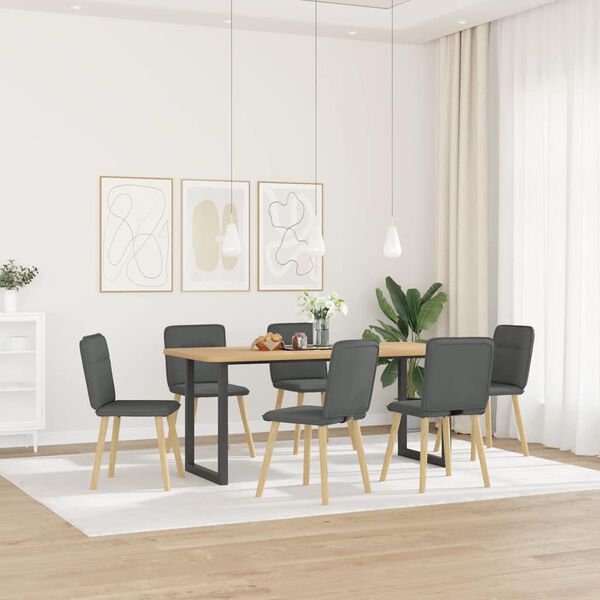 vidaXL Dining Chairs 6 pcs Dark Grey Fabric