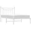 vidaXL Metal Bed Frame without Mattress with Headboard White 100x190cm