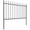 vidaXL Garden Fence with Spear Top Steel 892.5x120 cm Black
