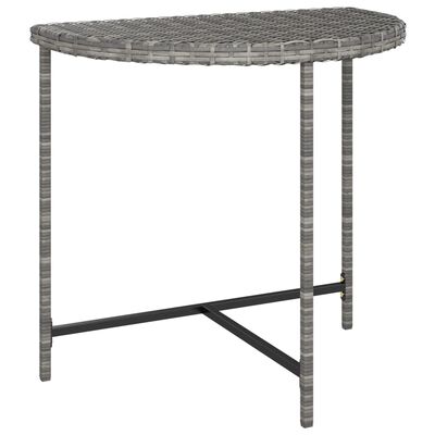 vidaXL Garden Table Grey 80x50x75 cm Poly Rattan