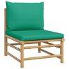 vidaXL 3 Piece Garden Lounge Set with Green Cushions Bamboo
