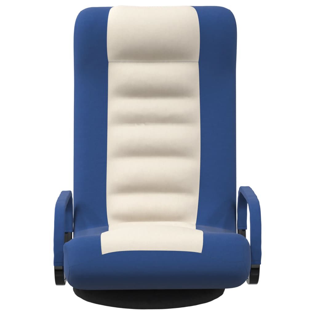 vidaXL Swivel Floor Chair Blue and Cream Fabric