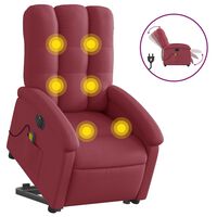 vidaXL Electric Stand up Massage Recliner Chair Wine Red Fabric