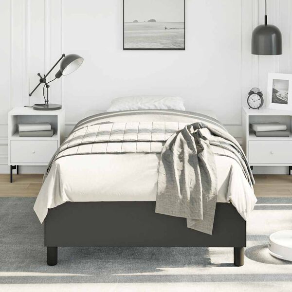 vidaXL Bed Frame without Mattress Black 100x190 cm Twin Faux Leather