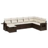 vidaXL 8 Piece Garden Sofa Set with Cushions Brown Poly Rattan