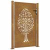 vidaXL Garden Gate 105x130 cm Corten Steel Tree Design