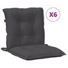 vidaXL Lowback Chair Cushions 6 pcs Melange Anthracite 100x50x7 cm Fabric