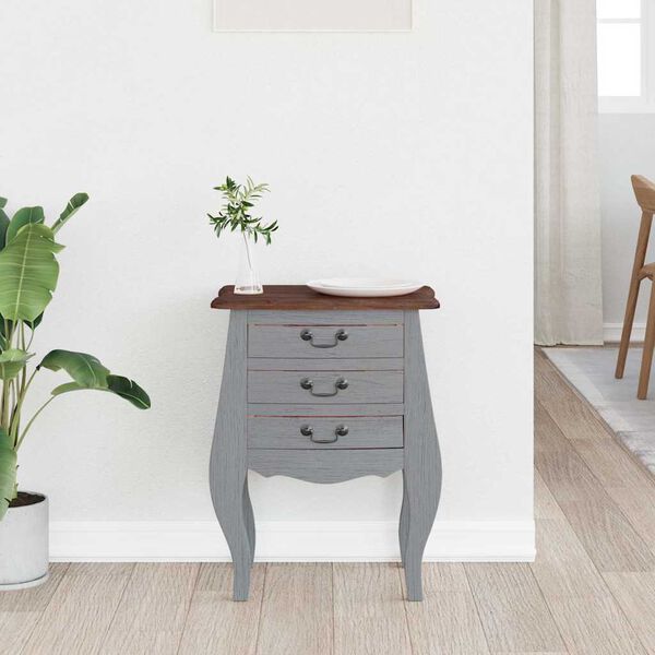 vidaXL Bedside Cabinet Solid Mahogany Wood 48x35x64 cm