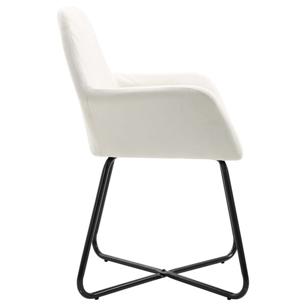 vidaXL Dining Chairs 2 pcs Cream Fabric
