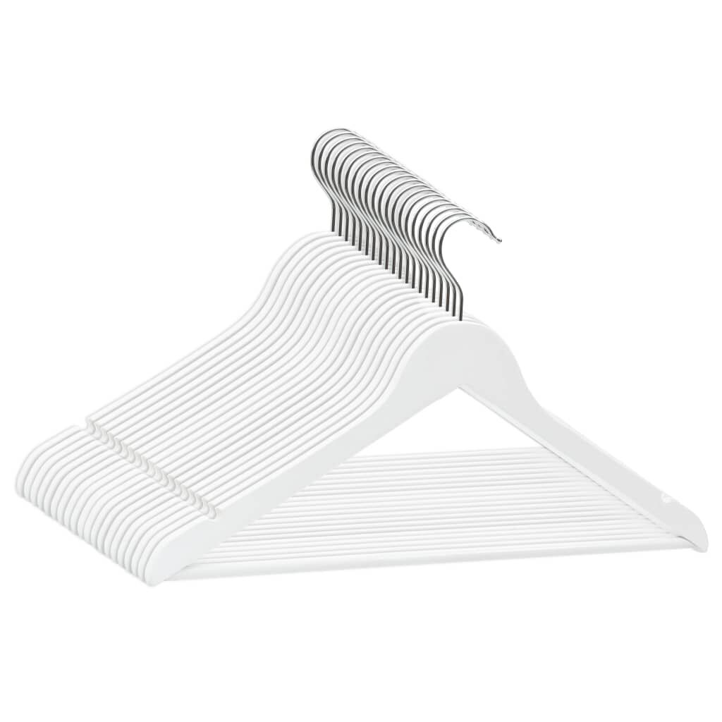vidaXL 20 pcs Clothes Hanger Set Non-slip White Hardwood