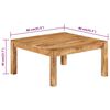vidaXL Coffee Table 80x80x40 cm Solid Acacia Wood