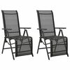 vidaXL Reclining Garden Chairs 2pcs Textilene and Aluminium Black