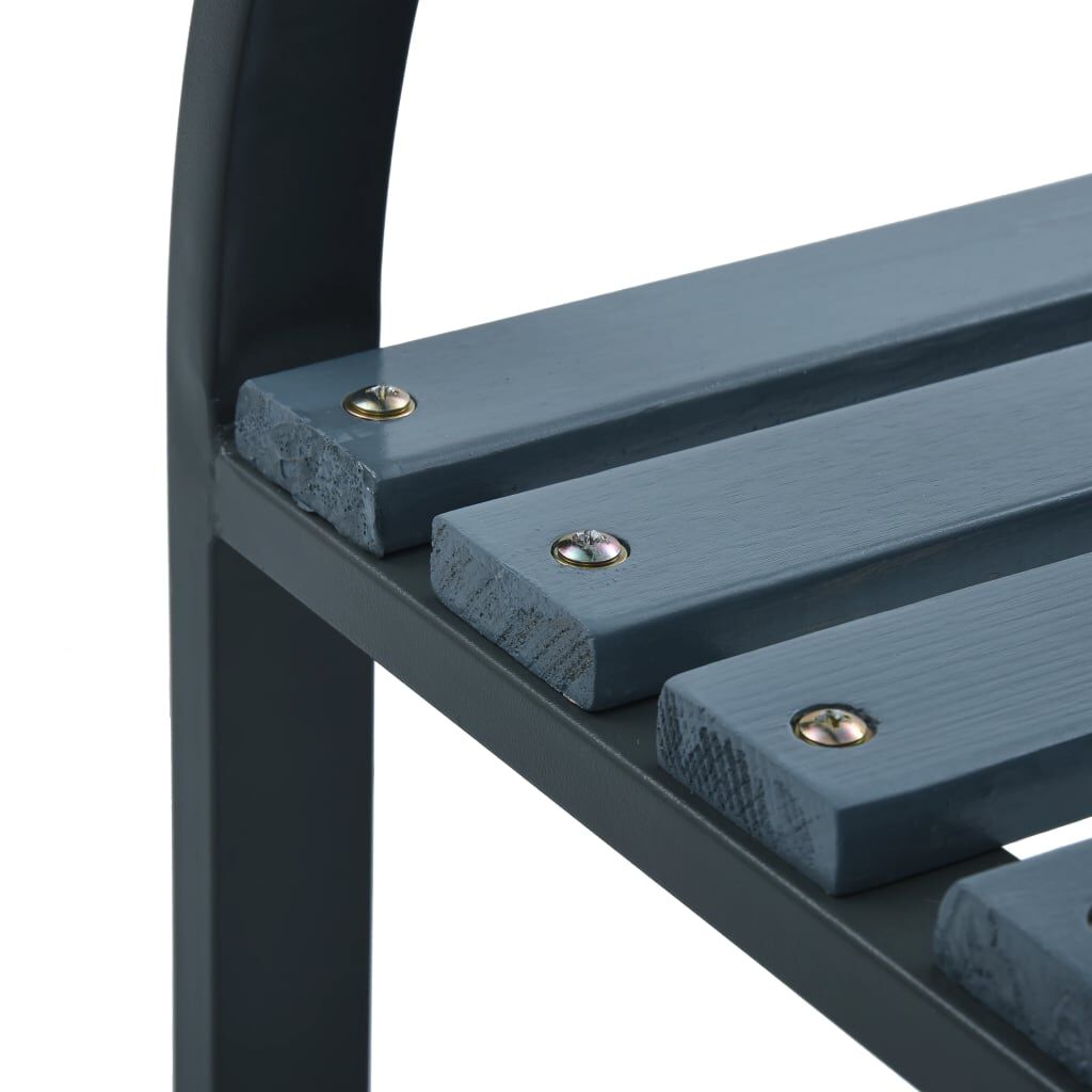 vidaXL Garden Chairs 2 pcs Grey Wood