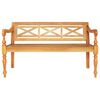 vidaXL Batavia Bench 123 cm Solid Mahogany Wood Light Brown