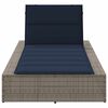 vidaXL Sunbed with Floating Cushion Grey Poly Rattan
