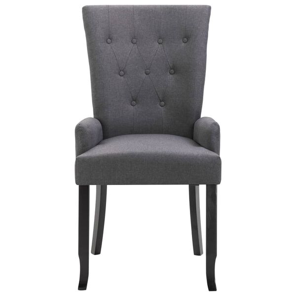 vidaXL Dining Chairs with Armrests 4 pcs Dark Grey Fabric