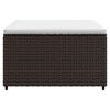 vidaXL Garden Footrest with Cushion Brown Poly Rattan