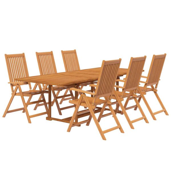 vidaXL 7 Piece Garden Dining Set Solid Wood Acacia 160-240 cm
