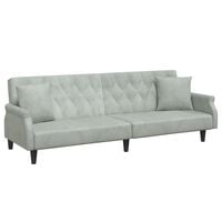 vidaXL Sofa Bed with Armrests Light Grey Velvet