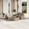 vidaXL 8 Piece Garden Sofa Set with Cushions Beige Poly Rattan