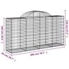 vidaXL Arched Gabion Baskets 10 pcs 200x50x100/120 cm Galvanised Iron