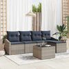 vidaXL Sofa Set with Cushion 6 pcs Grey Poly Rattan