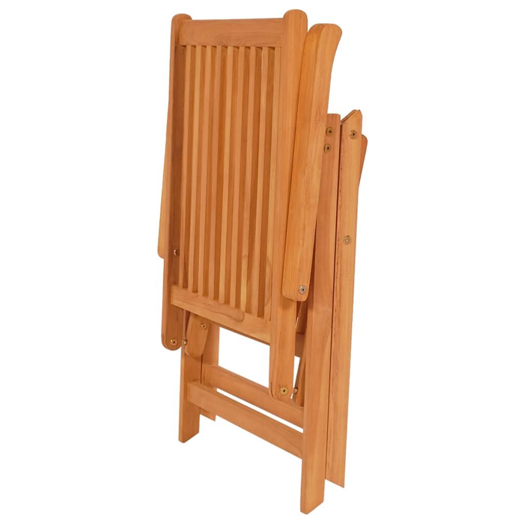 vidaXL Garden Chairs 2 pcs with Red Cushions Solid Teak Wood