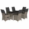 vidaXL 9 Piece Garden Dining Set with Cushions Grey Poly Rattan