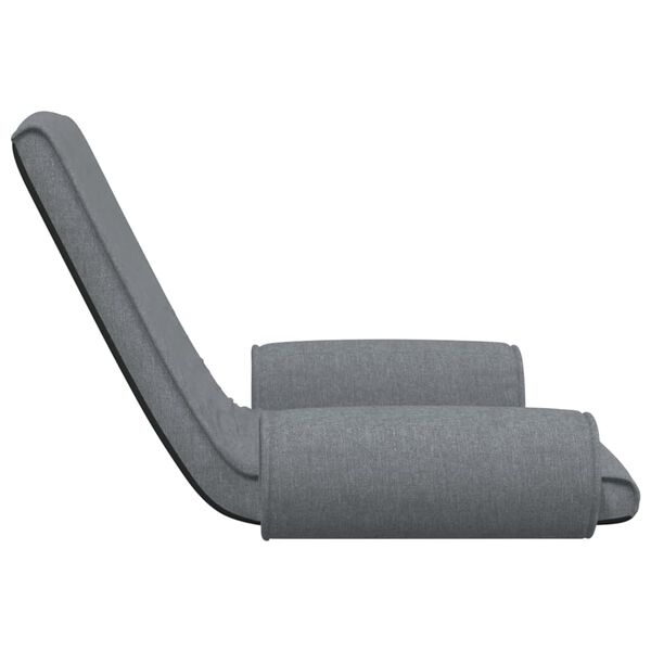 vidaXL Folding Floor Chair Light Grey Fabric