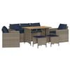 vidaXL 6 Piece Garden Sofa Set with Cushions Grey Poly Rattan