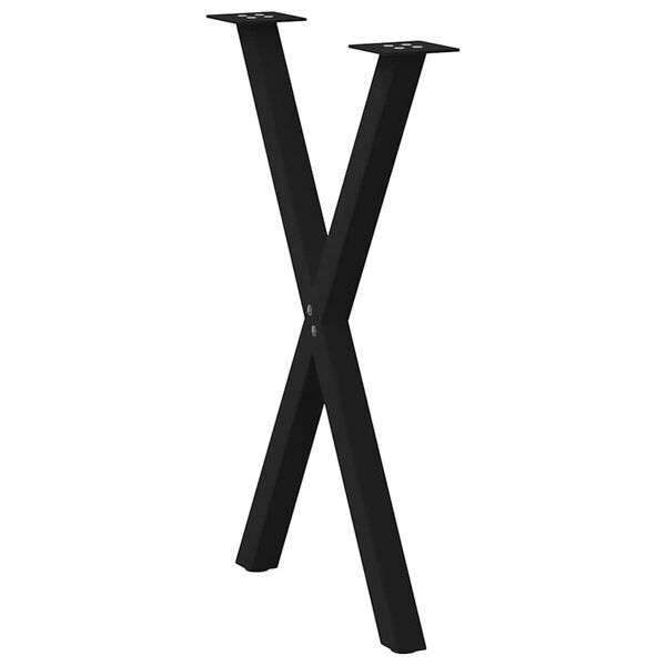 vidaXL Dining Table Legs X-Shaped 2 pcs Black 57x(72-73) cm Steel
