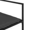 vidaXL 11 Piece Garden Dining Set with Cushions Black Textilene