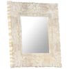 vidaXL Mirror White 50x50 cm Solid Mango Wood