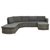 vidaXL 4 Piece Garden Lounge Set with Cushions Poly Rattan Grey