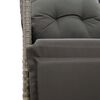 vidaXL 3 Piece Bistro Set with Cushions Grey Poly Rattan