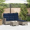 vidaXL 3 Piece Garden Sofa Set with Cushions L-shaped Grey Poly Rattan