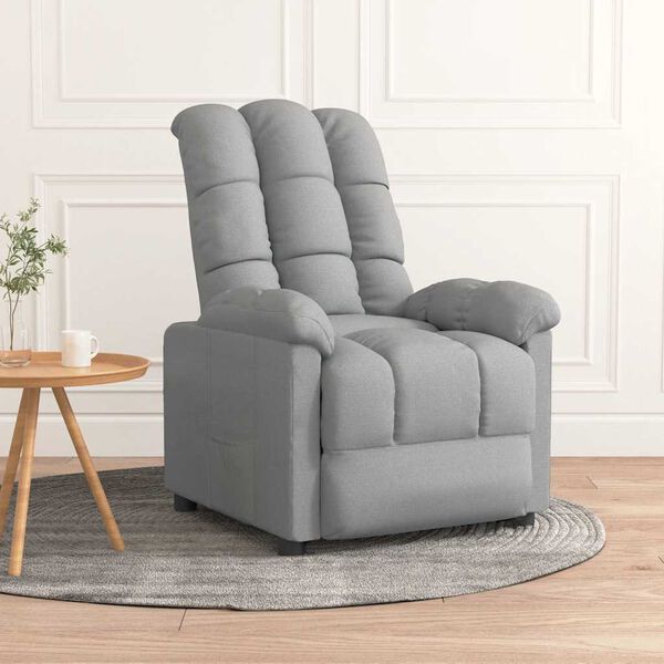vidaXL Recliner Chair Light Grey Fabric