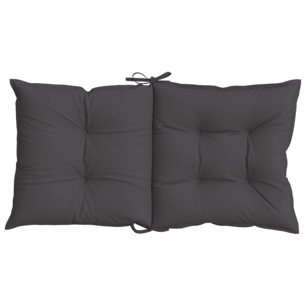 vidaXL Lowback Chair Cushions 2 pcs Melange Anthracite 100x50x7 cm Fabric