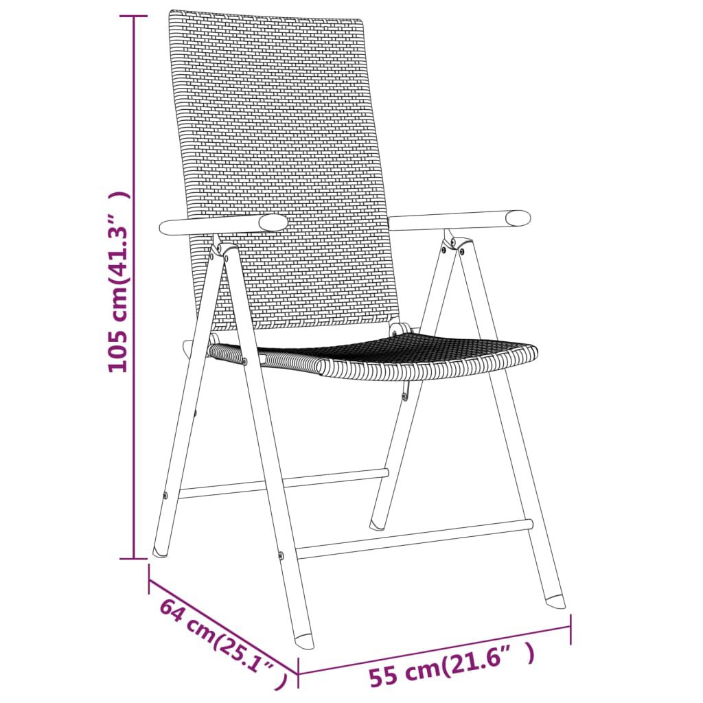vidaXL 3 Piece Garden Dining Set Black