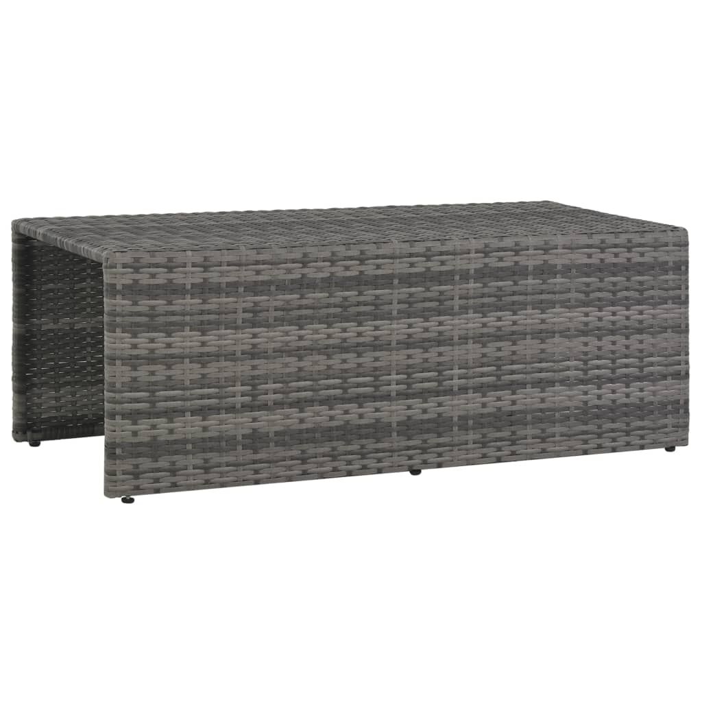 vidaXL 6 Piece Garden Lounge Set with Cushions Poly Rattan Grey