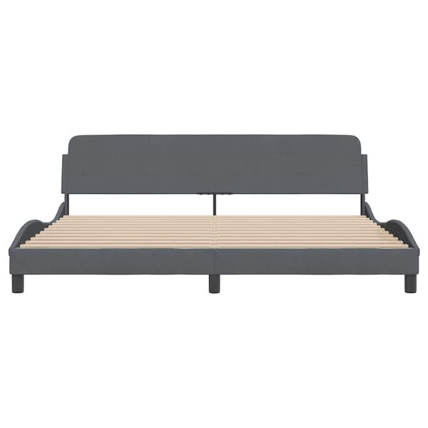vidaXL Bed Frame "Dover" Dark Grey 193x203 cm Velvet