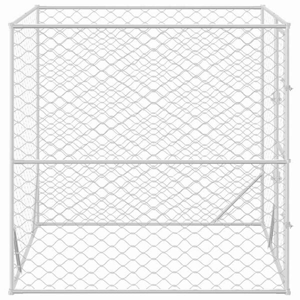 vidaXL Outdoor Dog Kennel Silver 2x2x2 m Galvanised Steel