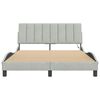 vidaXL Bed Frame without Mattress "Hanko" Light Grey 137x190 cm Double Velvet