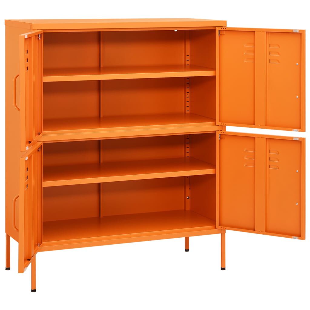 vidaXL Storage Cabinet Orange 80x35x101.5 cm Steel