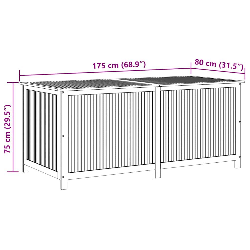 vidaXL Garden Storage Box 175x80x75 cm Solid Acacia Wood