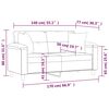 vidaXL 2-Seater Sofa with Pillows&Cushions Dark Grey 140 cm Microfibre Fabric
