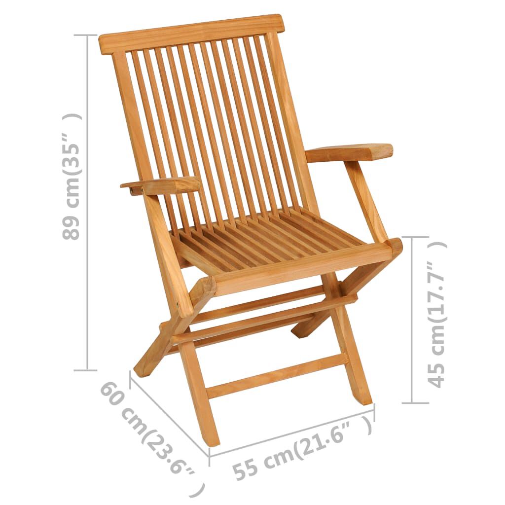 vidaXL 5 Piece Garden Dining Set Solid Teak Wood