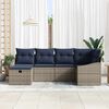 vidaXL Sofa Set with Cushion with Storage Grey Poly Rattan